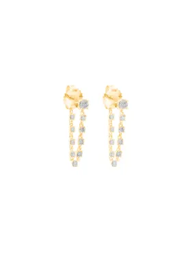 0.94ct Diamond 14K Gold Draped Chain Earrings