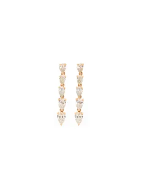 1.08ct Diamond 18K Dangle Drop Gold Earrings