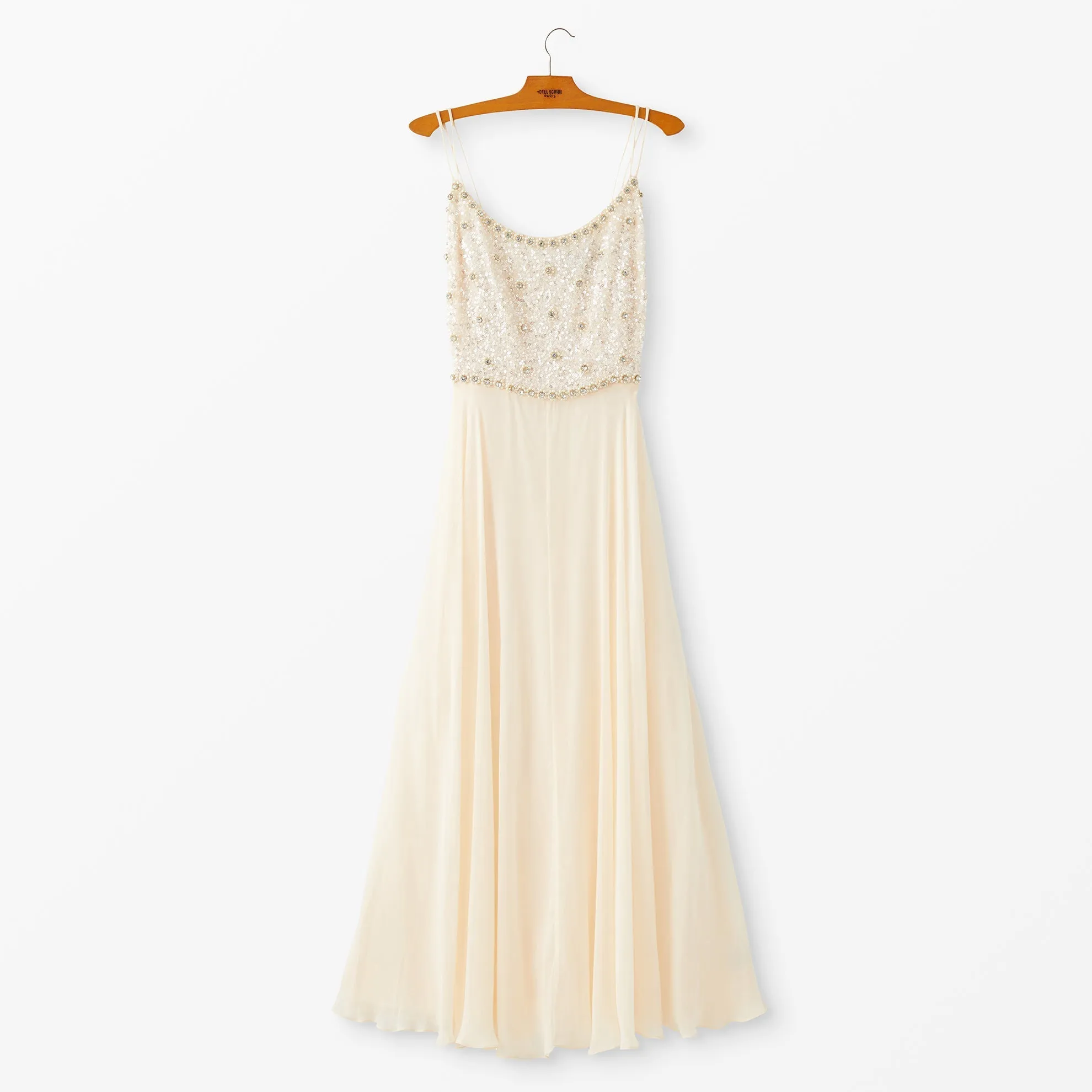 1960s Chiffon Beaded Gown