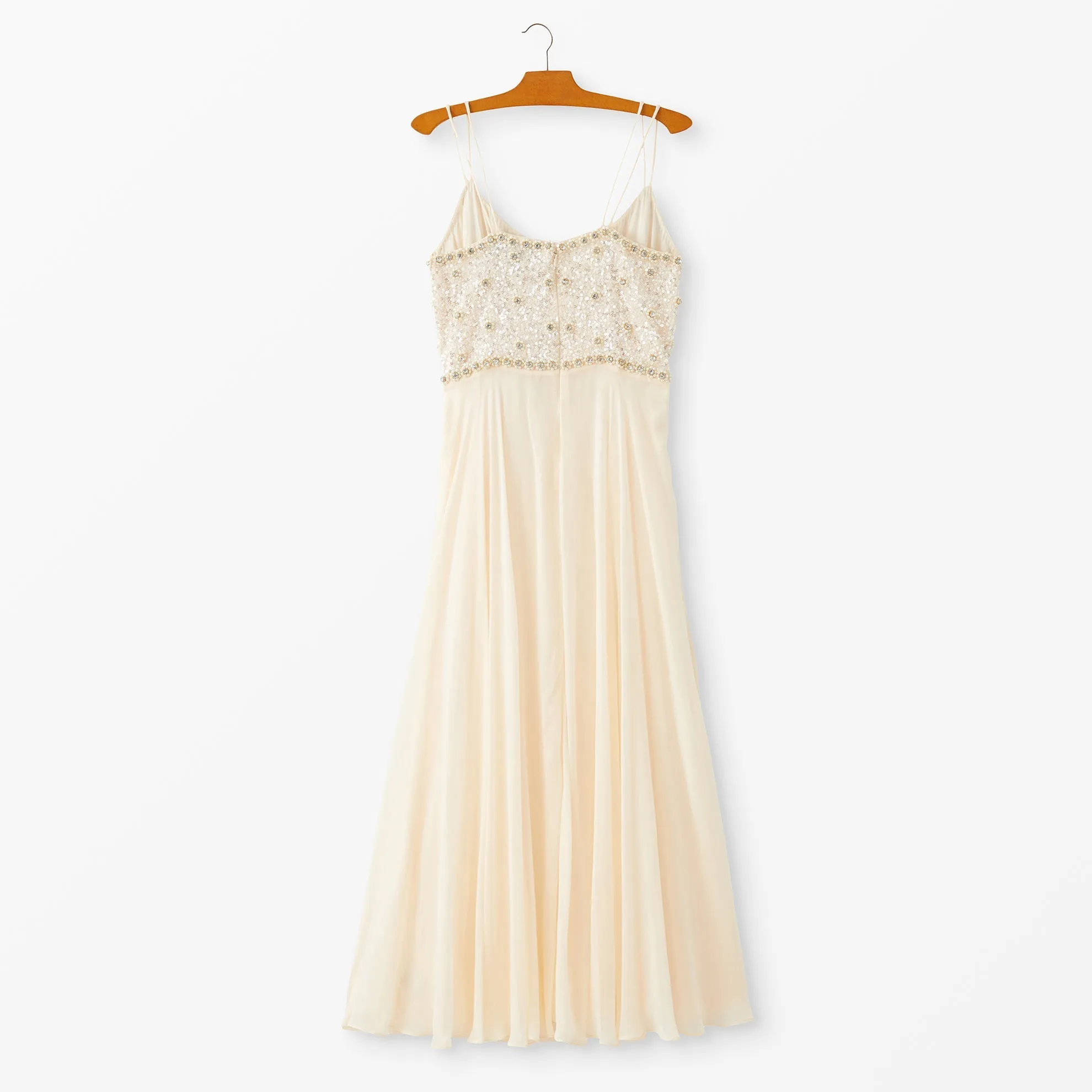 1960s Chiffon Beaded Gown