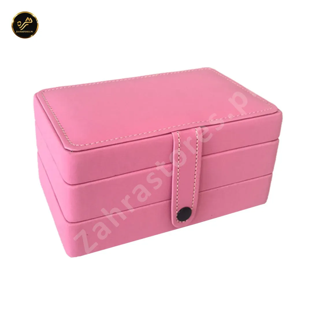 2 Layer Portable Travel Jewelry Case (Pink)