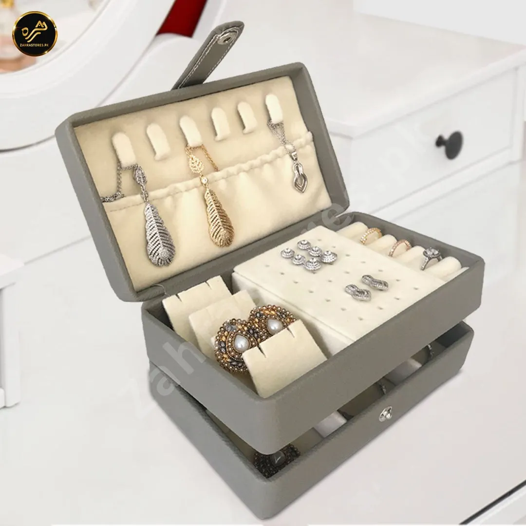 2 Layer Portable Travel Jewelry Case