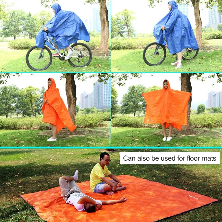 3 in 1 Aotu AT6927 Multifunctional Outdoor Camp Riding Raincoat Picnic Blanket,  Size: 217x143cm(Blue)