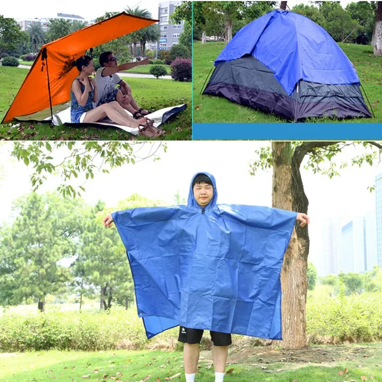 3 in 1 Aotu AT6927 Multifunctional Outdoor Camp Riding Raincoat Picnic Blanket,  Size: 217x143cm(Blue)