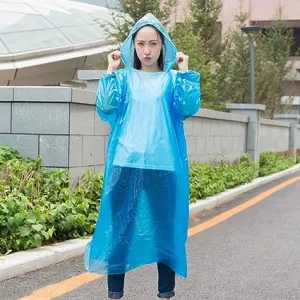 9311 Portable Adult Rain Coat, Raincoat Waterproof Button Cardigan Portable Raincoat  Adult Outdoor Traveling Plastic Material Raincoat/Rain wear/Rain Suit for Outdoor Accessory (1pc)