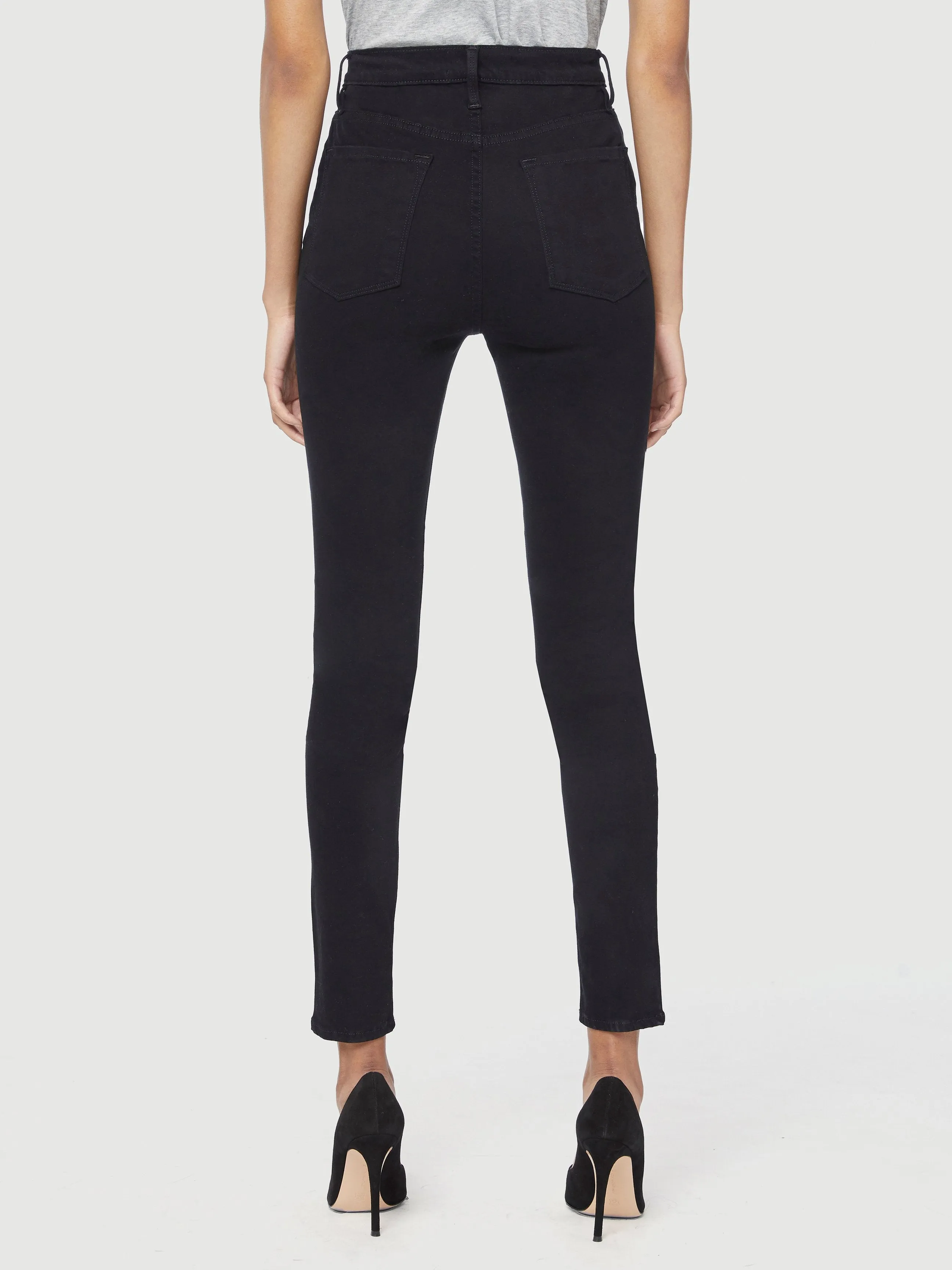 Ali High Rise Skinny Sateen -- Noir