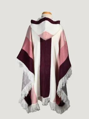 Alpaca Poncho Pink & White