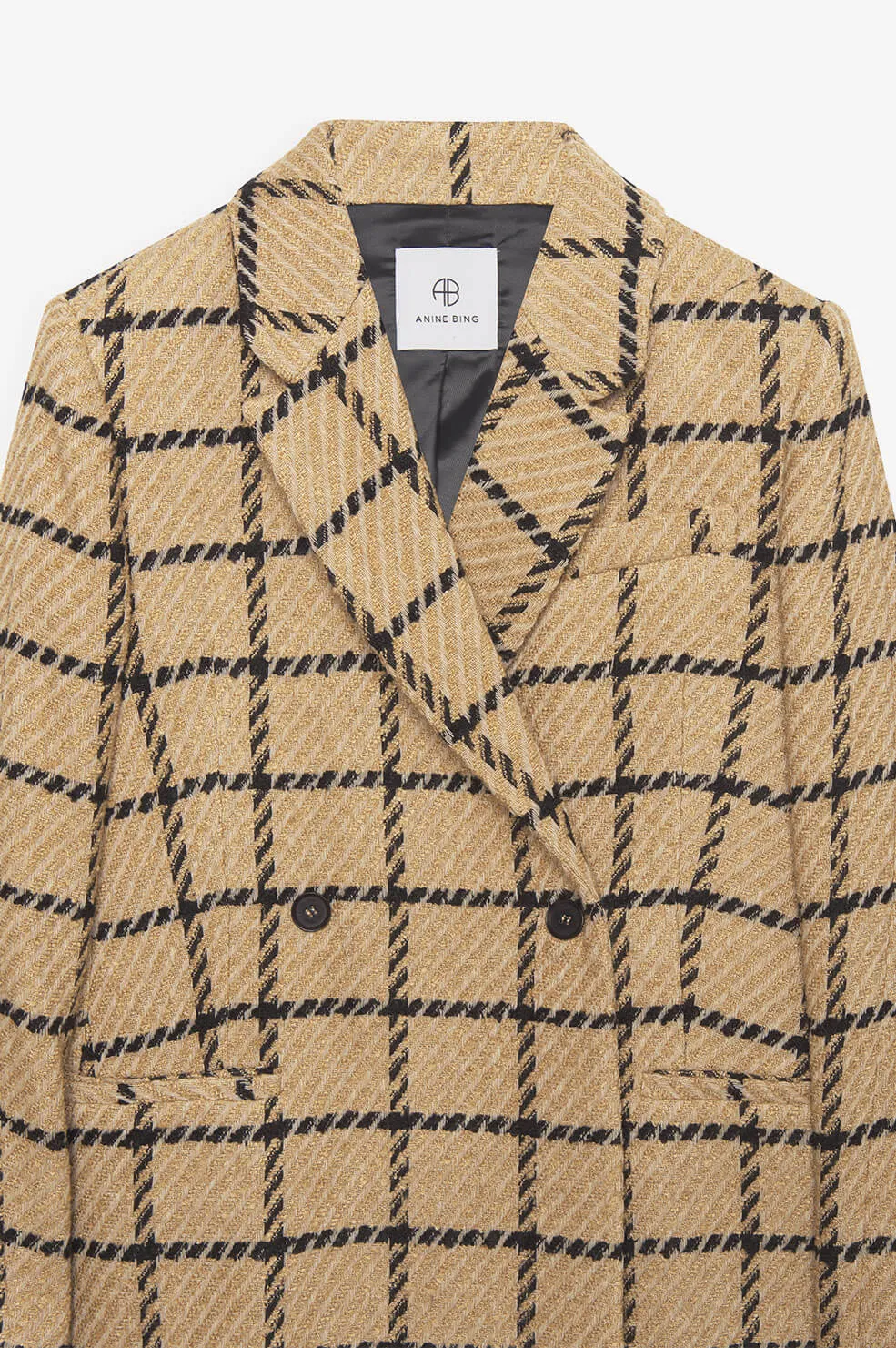 Anine Bing - Kaia Blazer in Camel Check