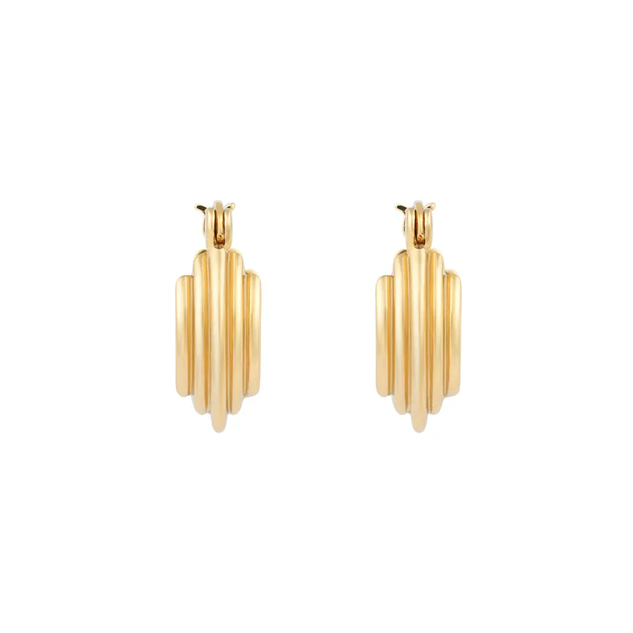 Aurelia Gold 8mm Hinged Huggie Earrings