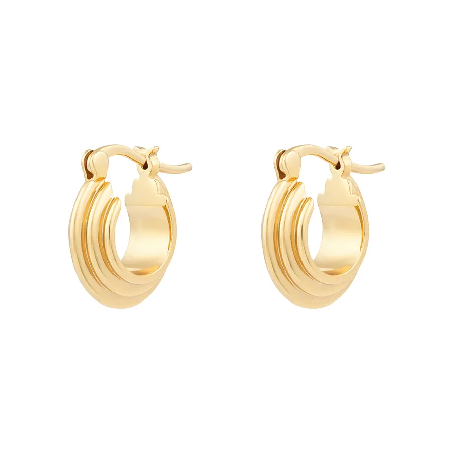 Aurelia Gold 8mm Hinged Huggie Earrings