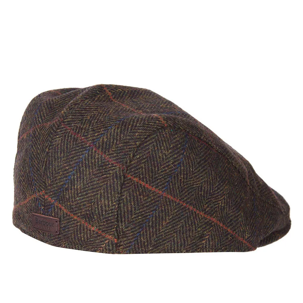 Barbour Men's Cheviot Flat Cap in Olive Herringbone