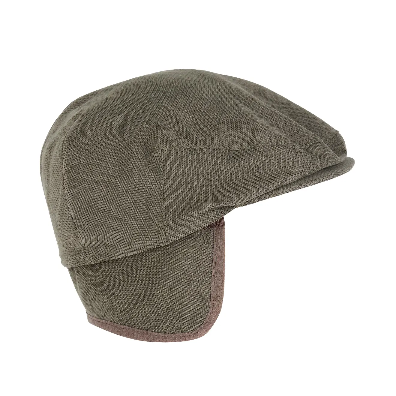 Barbour Men's Waterproof Beaufort Flat Cap in Dark Olive