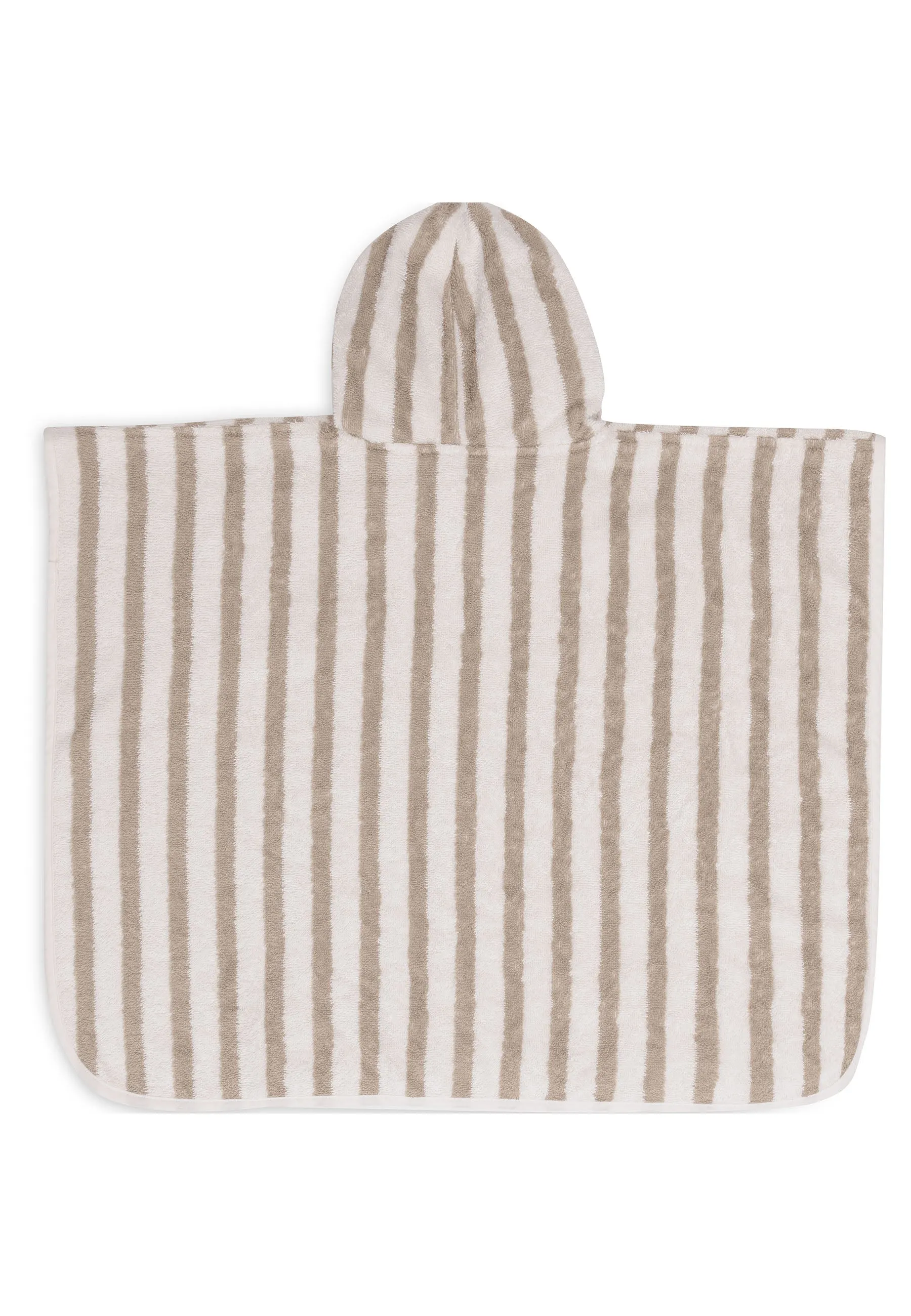 Bath Poncho Stripe Terry - Olive Green - GOTS