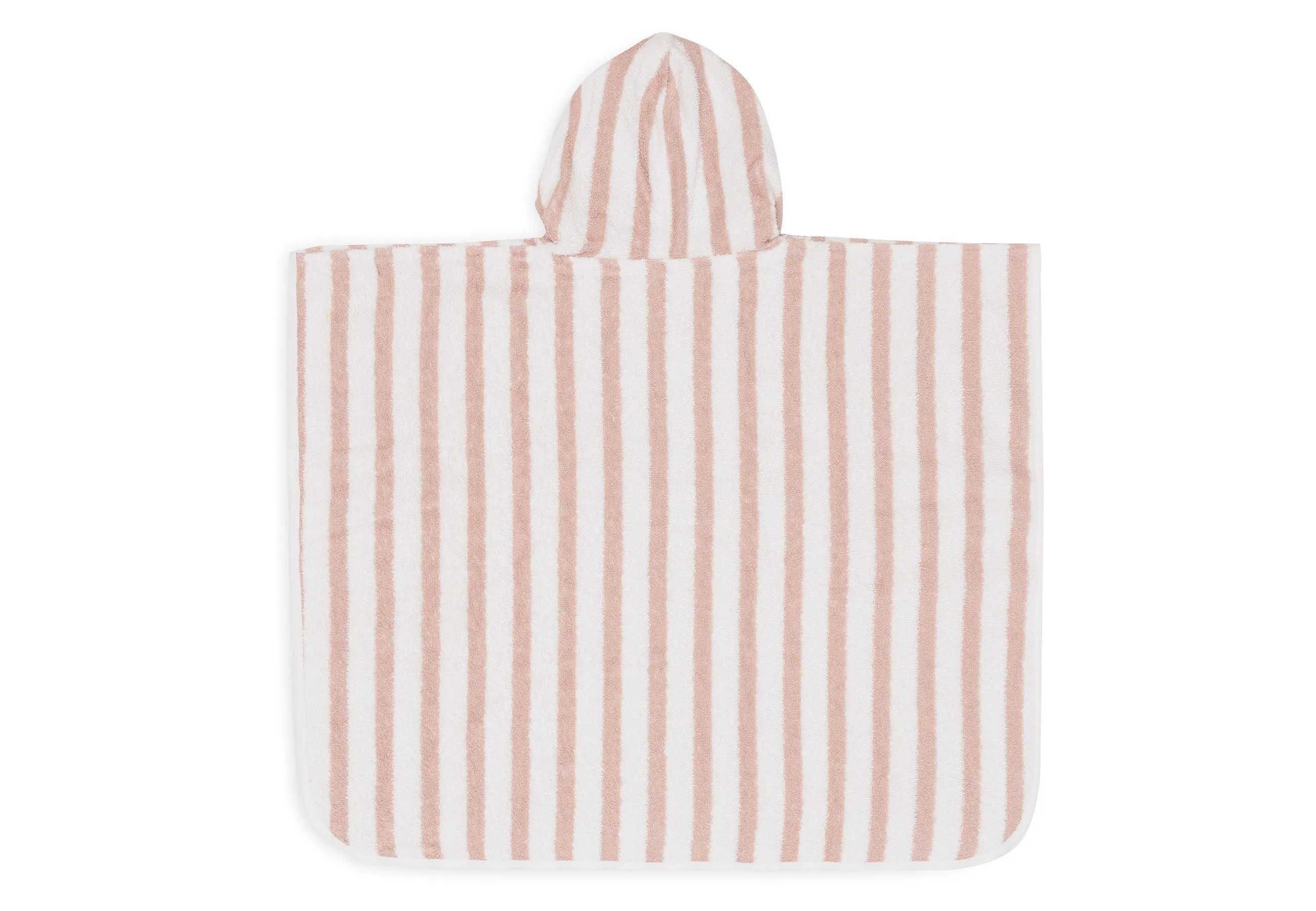 Bath Poncho Stripe Terry - Wild Rose - GOTS