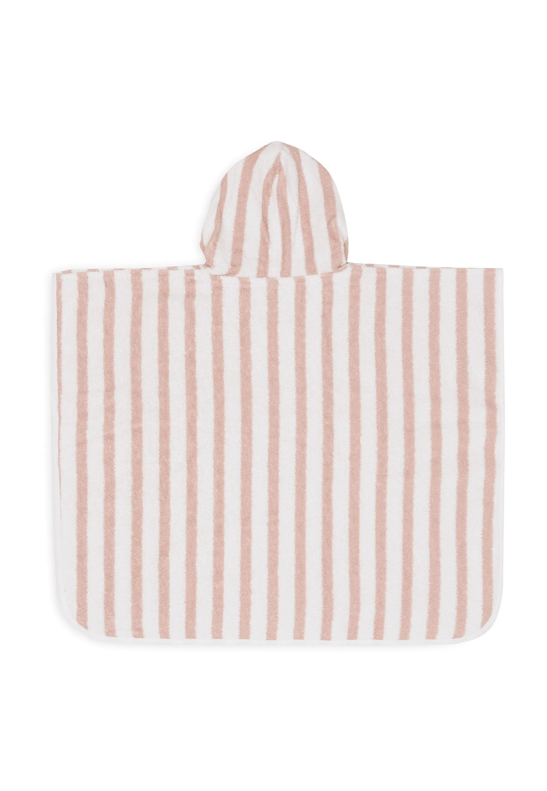 Bath Poncho Stripe Terry - Wild Rose - GOTS