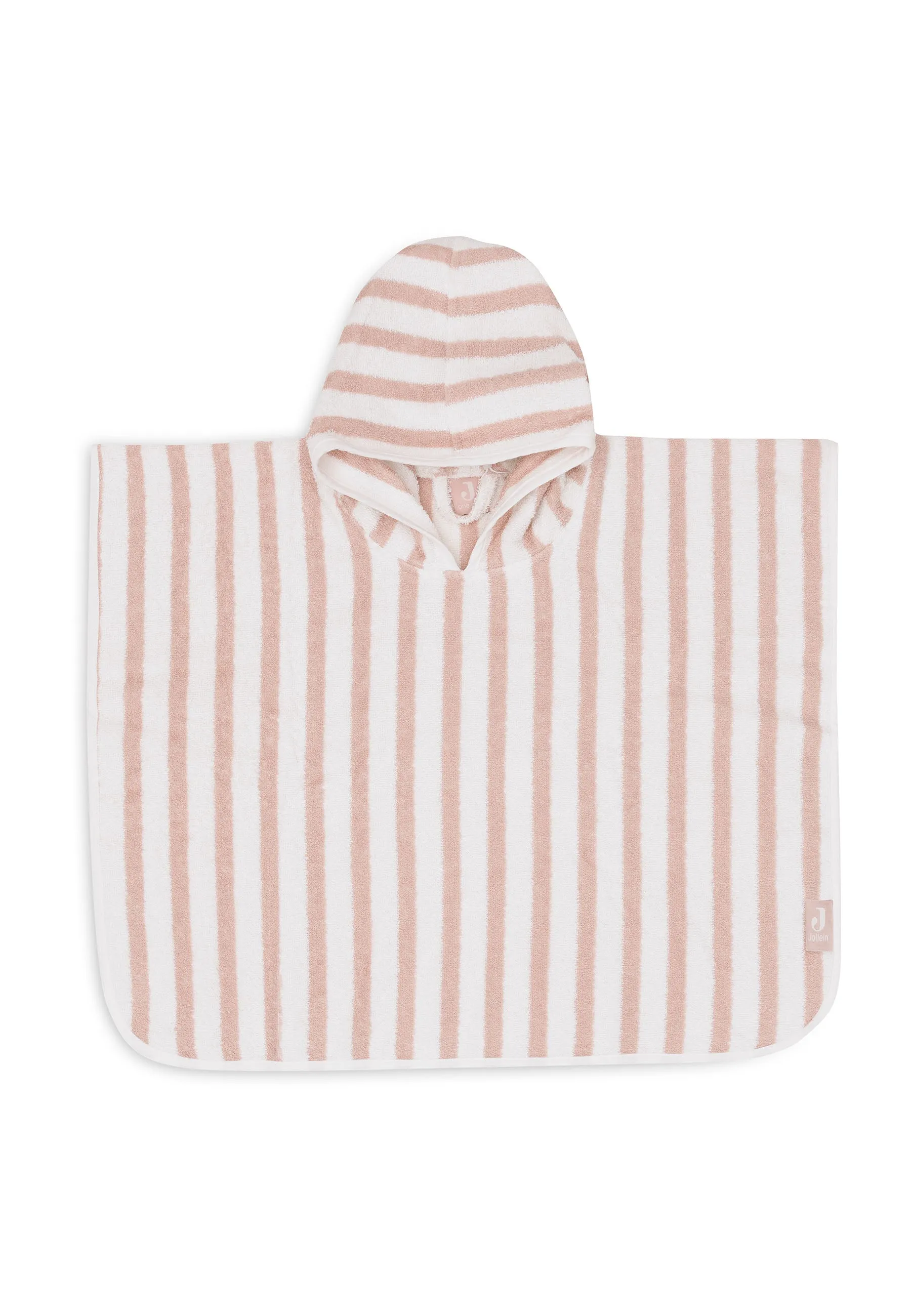 Bath Poncho Stripe Terry - Wild Rose - GOTS