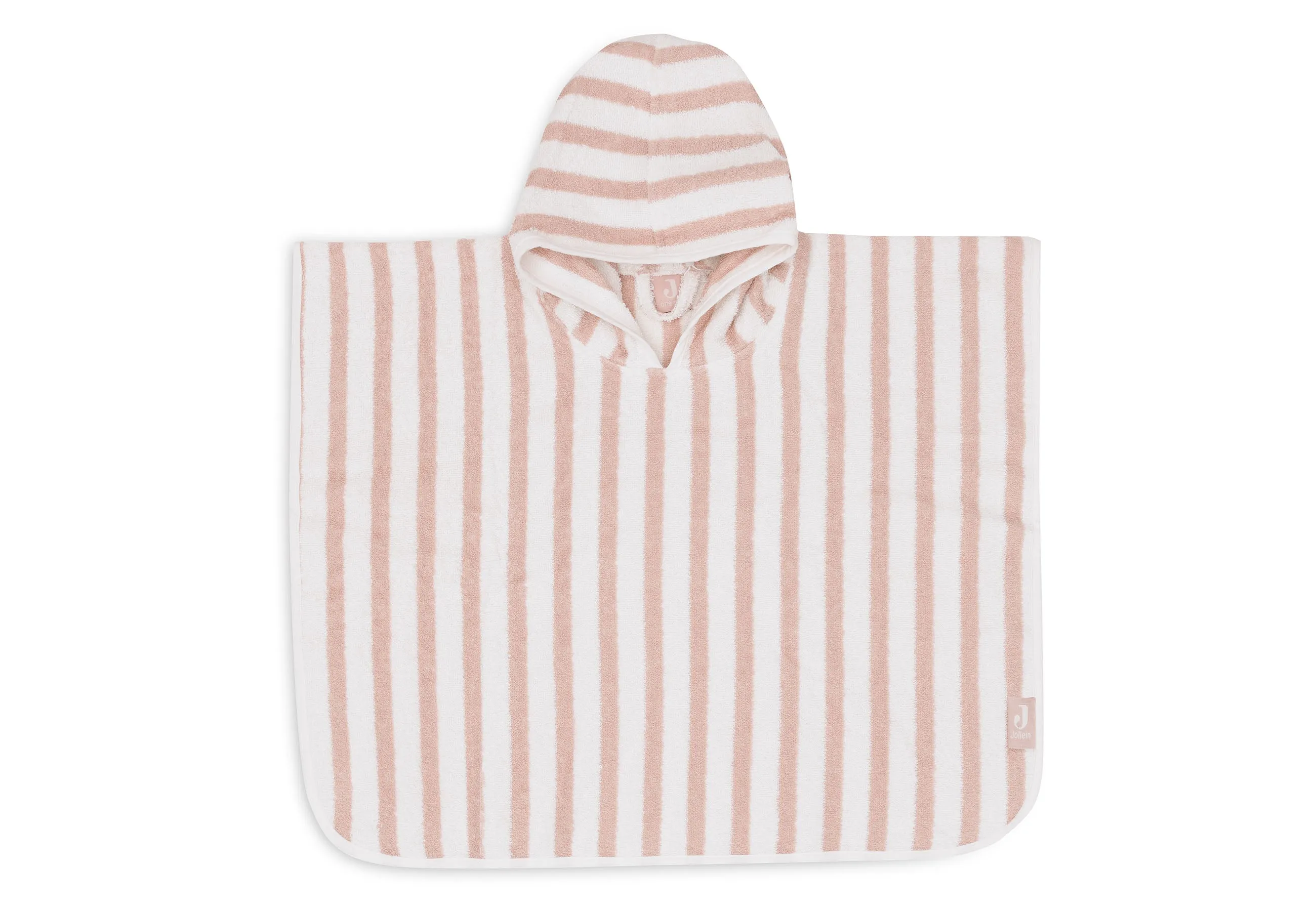 Bath Poncho Stripe Terry - Wild Rose - GOTS