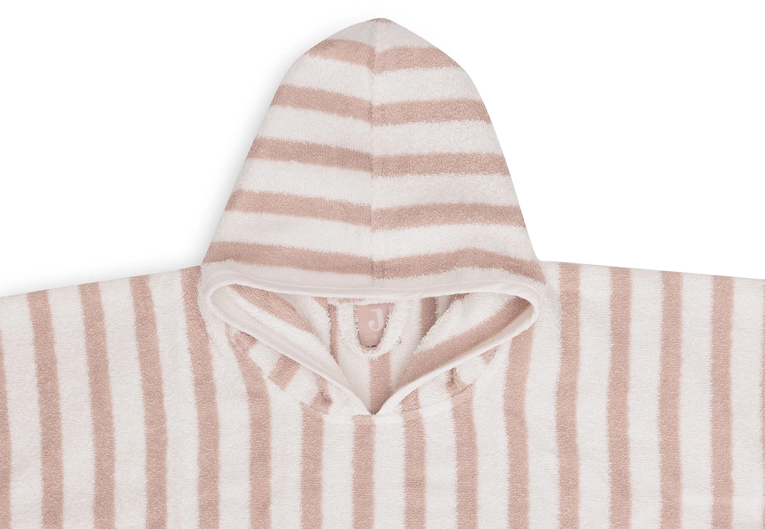 Bath Poncho Stripe Terry - Wild Rose - GOTS