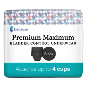 Because Premium Maximum Plus Underwear for Women - Black