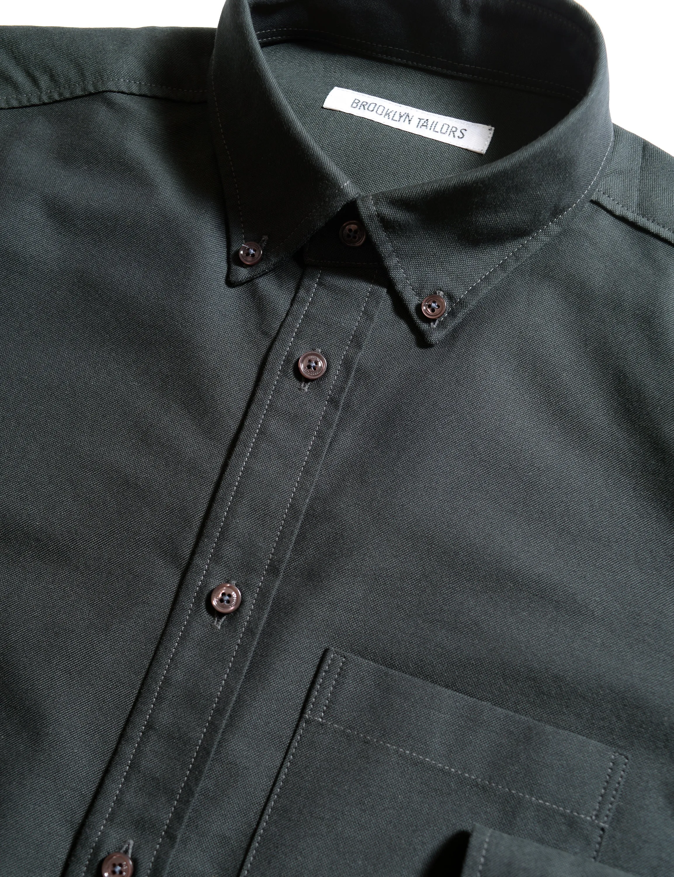 BKT10 Slim Casual Shirt in Oxford - Black Olive