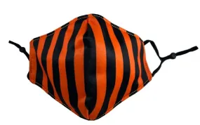 Black & Orange Stripes Face Mask by Sourpuss