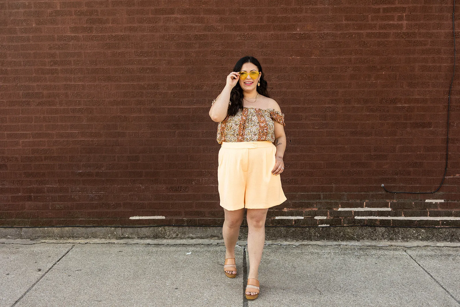 blanche shorts in bright cantaloupe