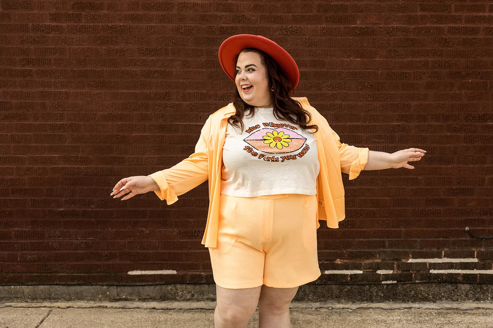 blanche shorts in bright cantaloupe