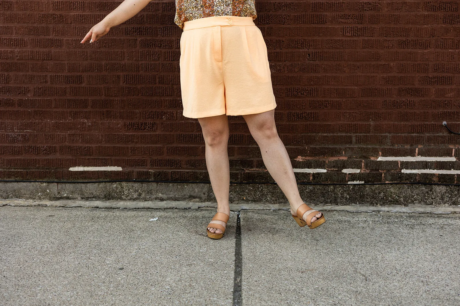 blanche shorts in bright cantaloupe