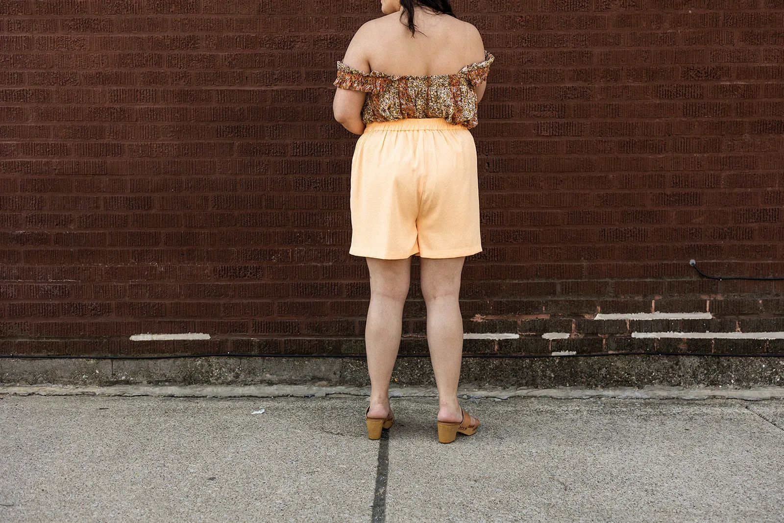 blanche shorts in bright cantaloupe