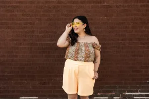 blanche shorts in bright cantaloupe