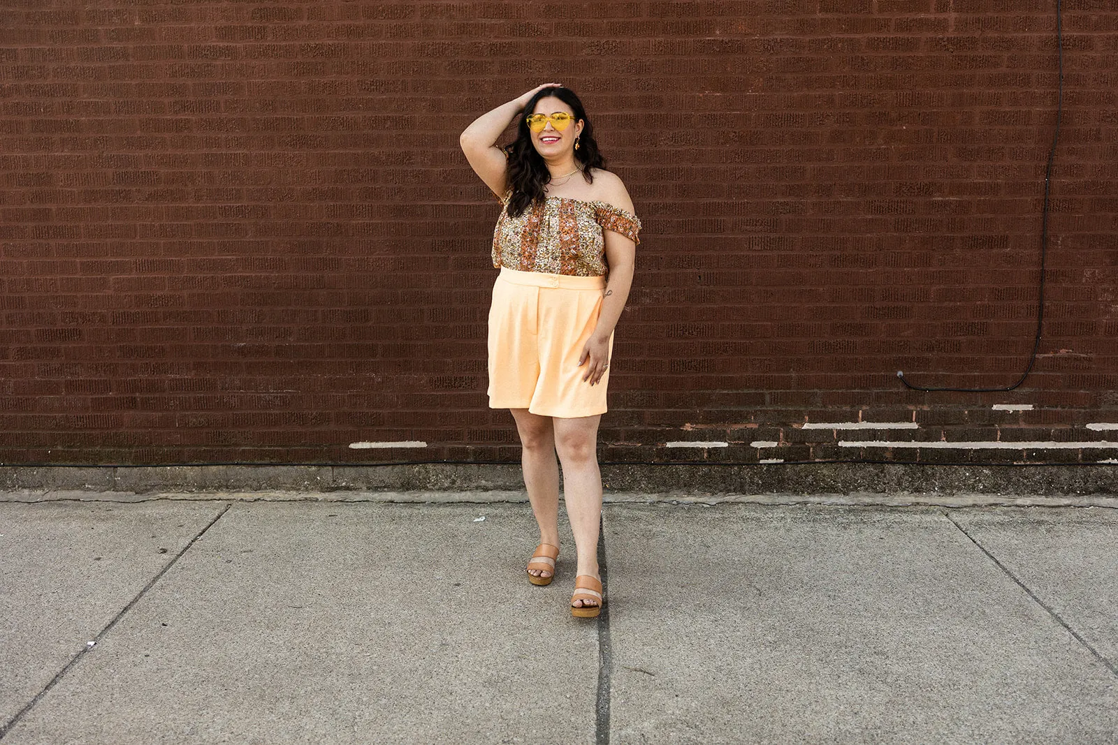 blanche shorts in bright cantaloupe