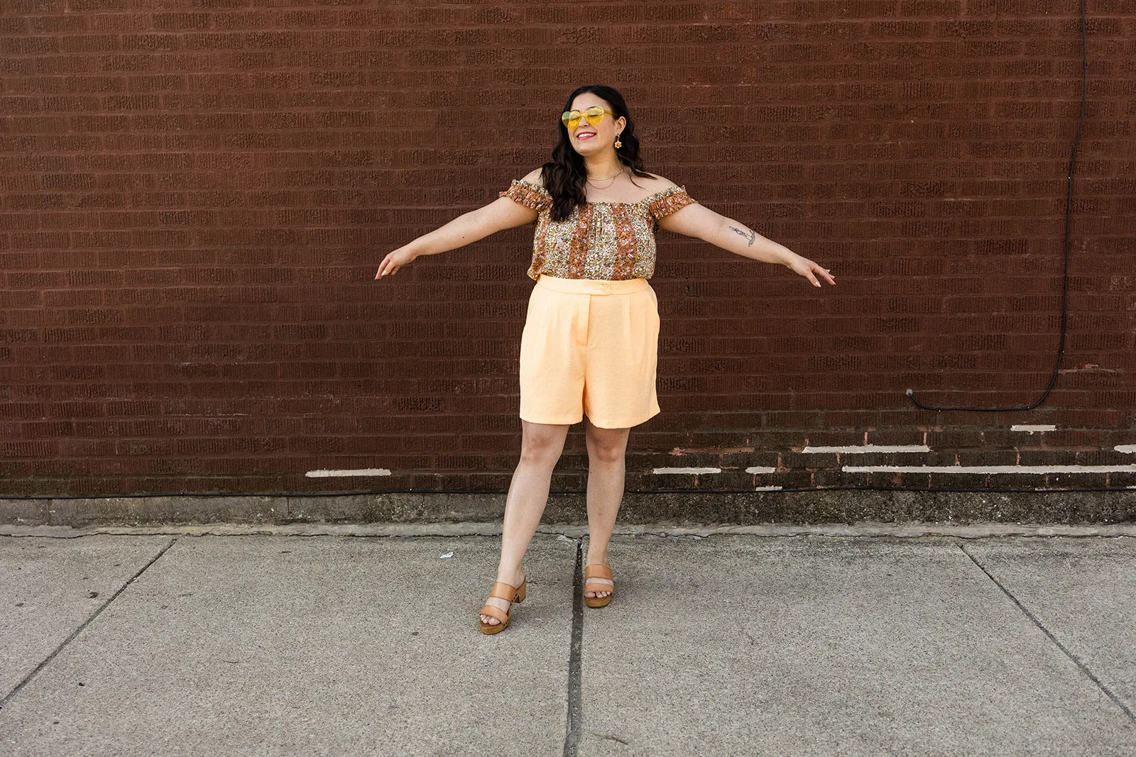 blanche shorts in bright cantaloupe