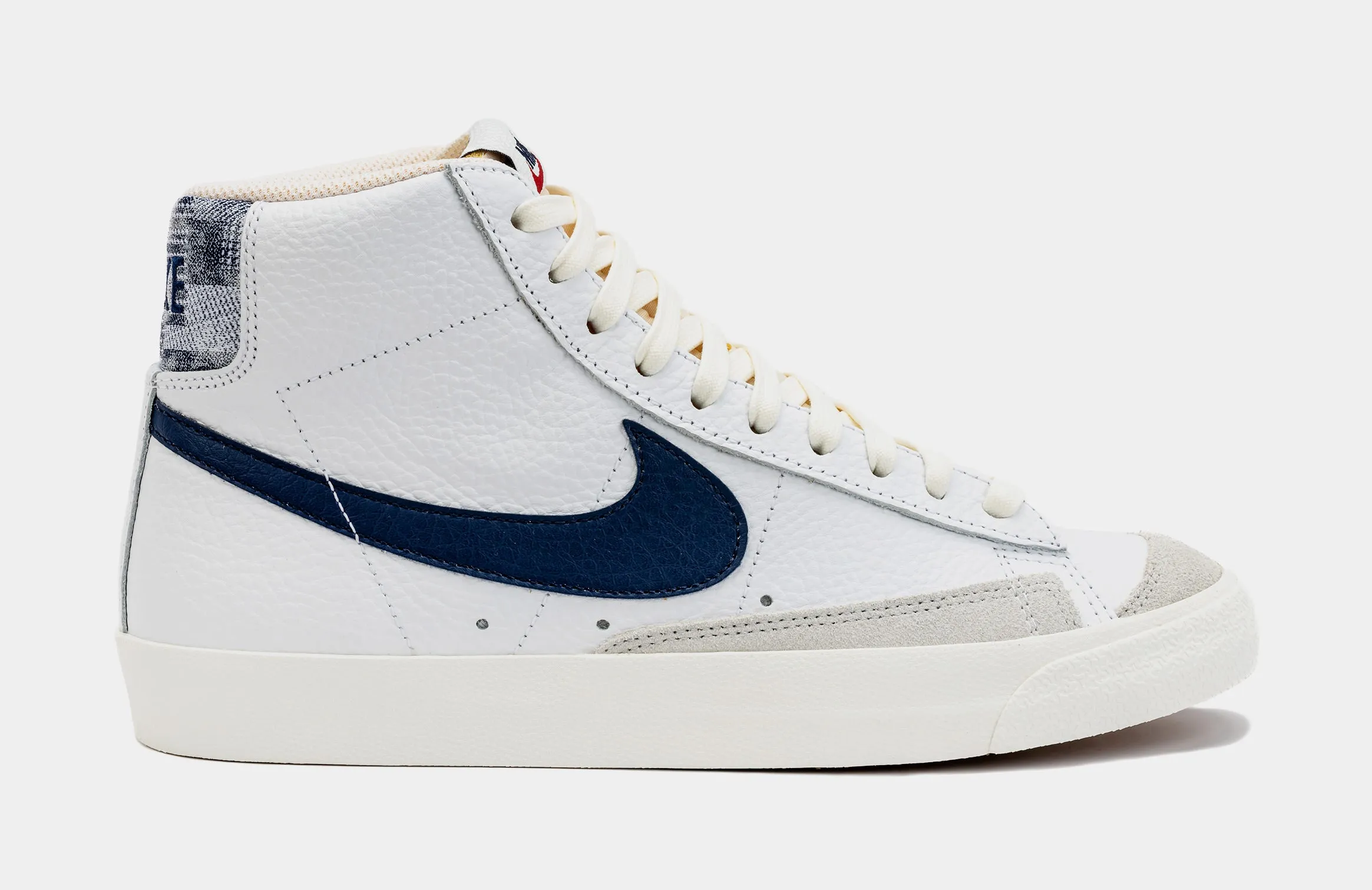 Blazer Mid ’77 Washed Denim Mens Lifestyle Shoes (White/Blue)