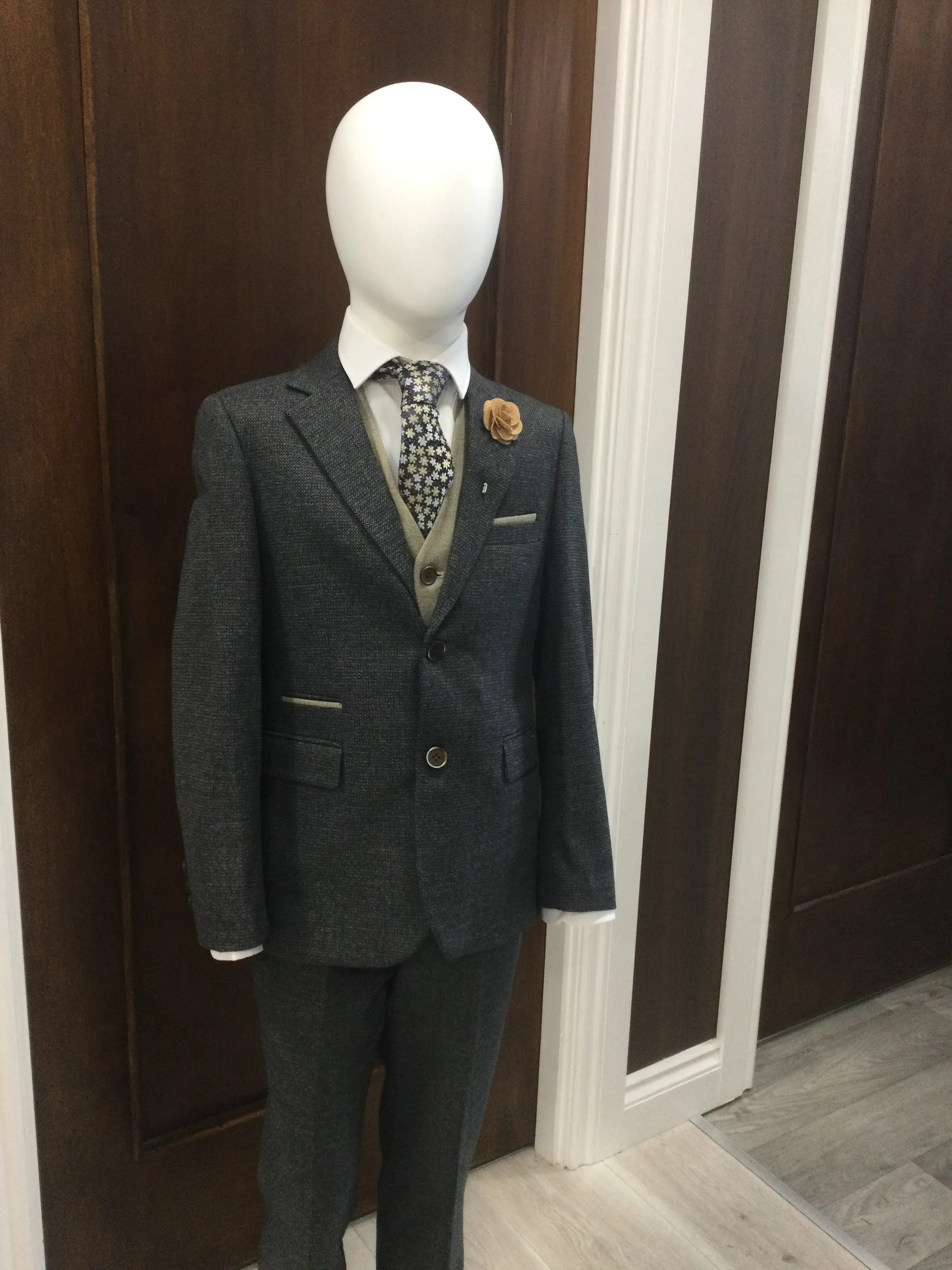 Boys Benetti Tom Olive 3 Piece Suit