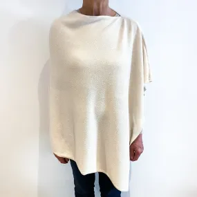 Brand New Scottish Ivory Cashmere Poncho One Size