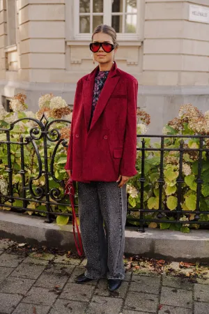 Bree suede blazer burgundy