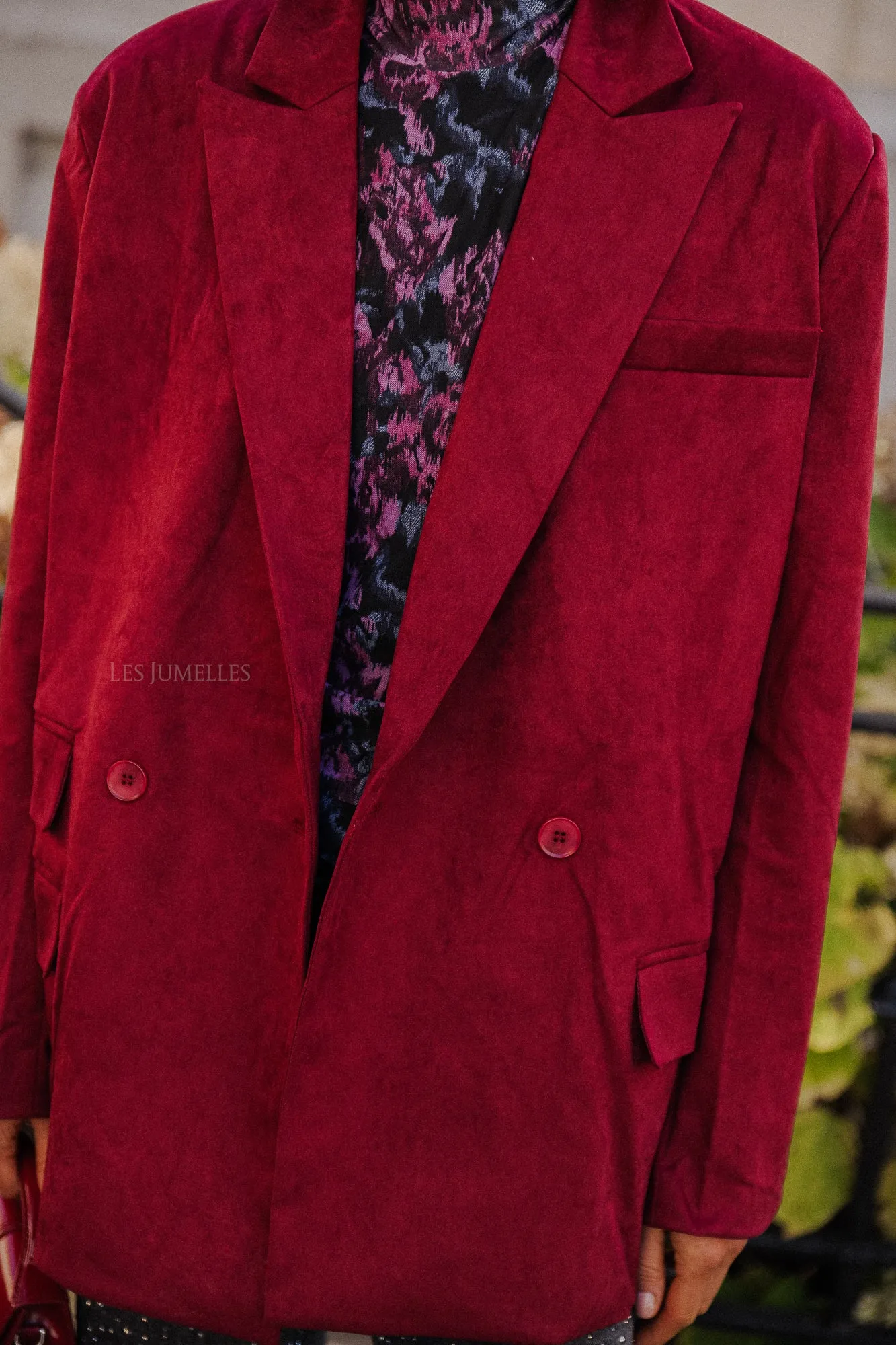 Bree suede blazer burgundy