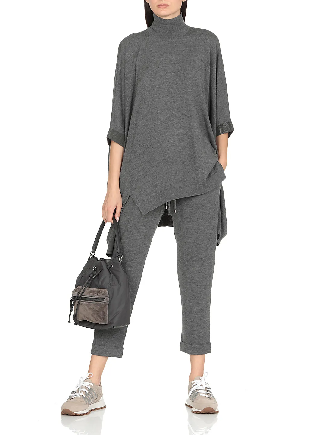 Brunello Cucinelli Asymmetric Turtleneck Poncho