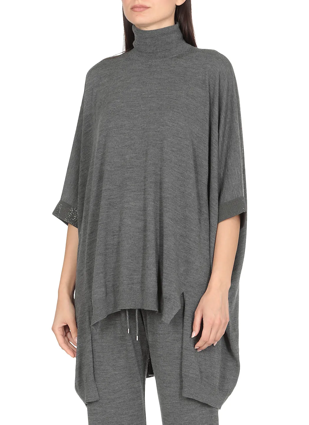 Brunello Cucinelli Asymmetric Turtleneck Poncho