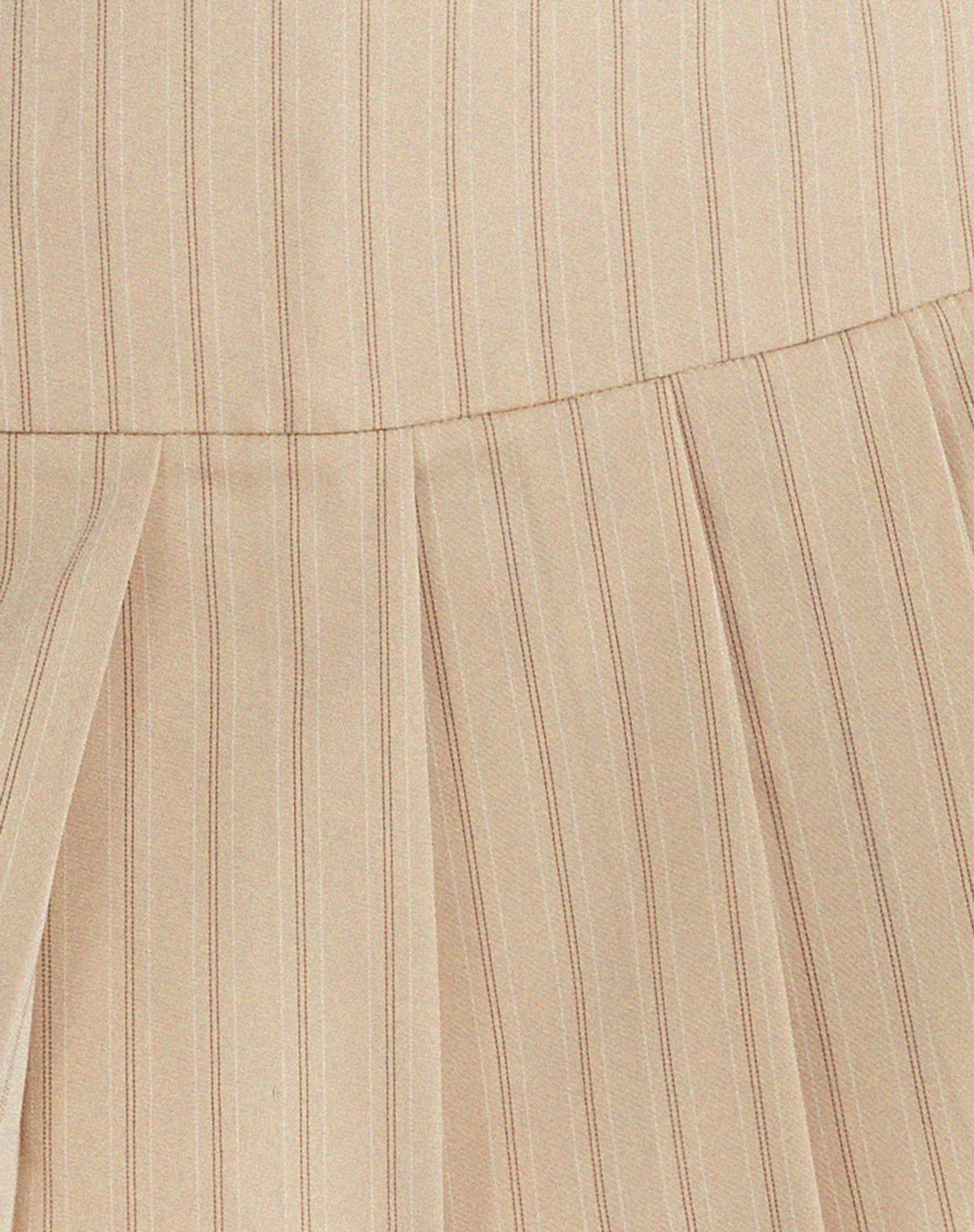 Casini Pleated Micro Skirt in Cream Stripe