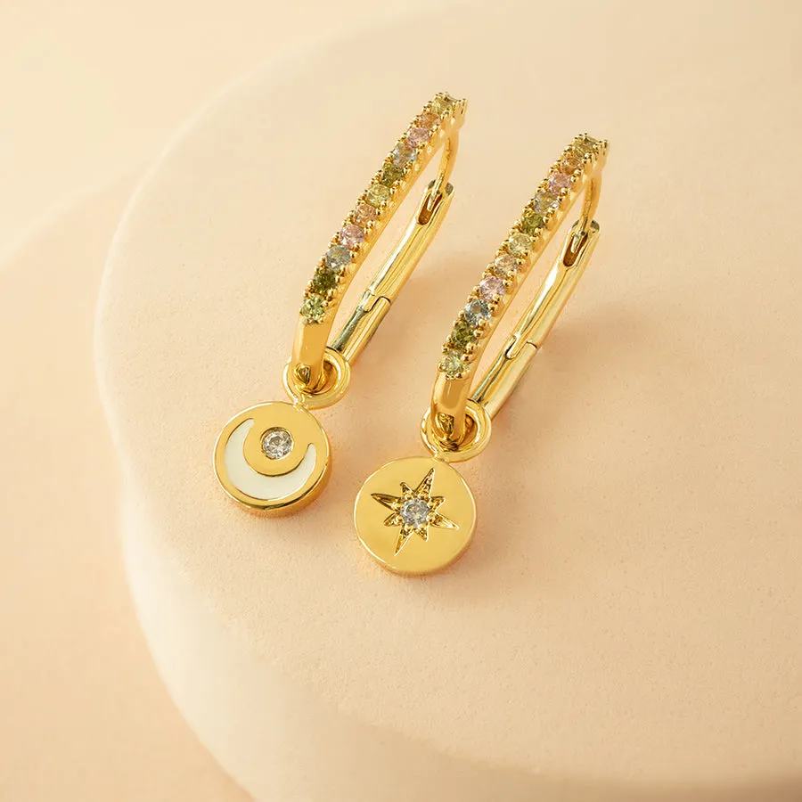 Celeste Pave Gold Hoop Earrings