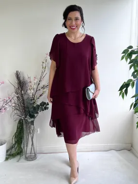 Charlotte Burgundy Evening Dress