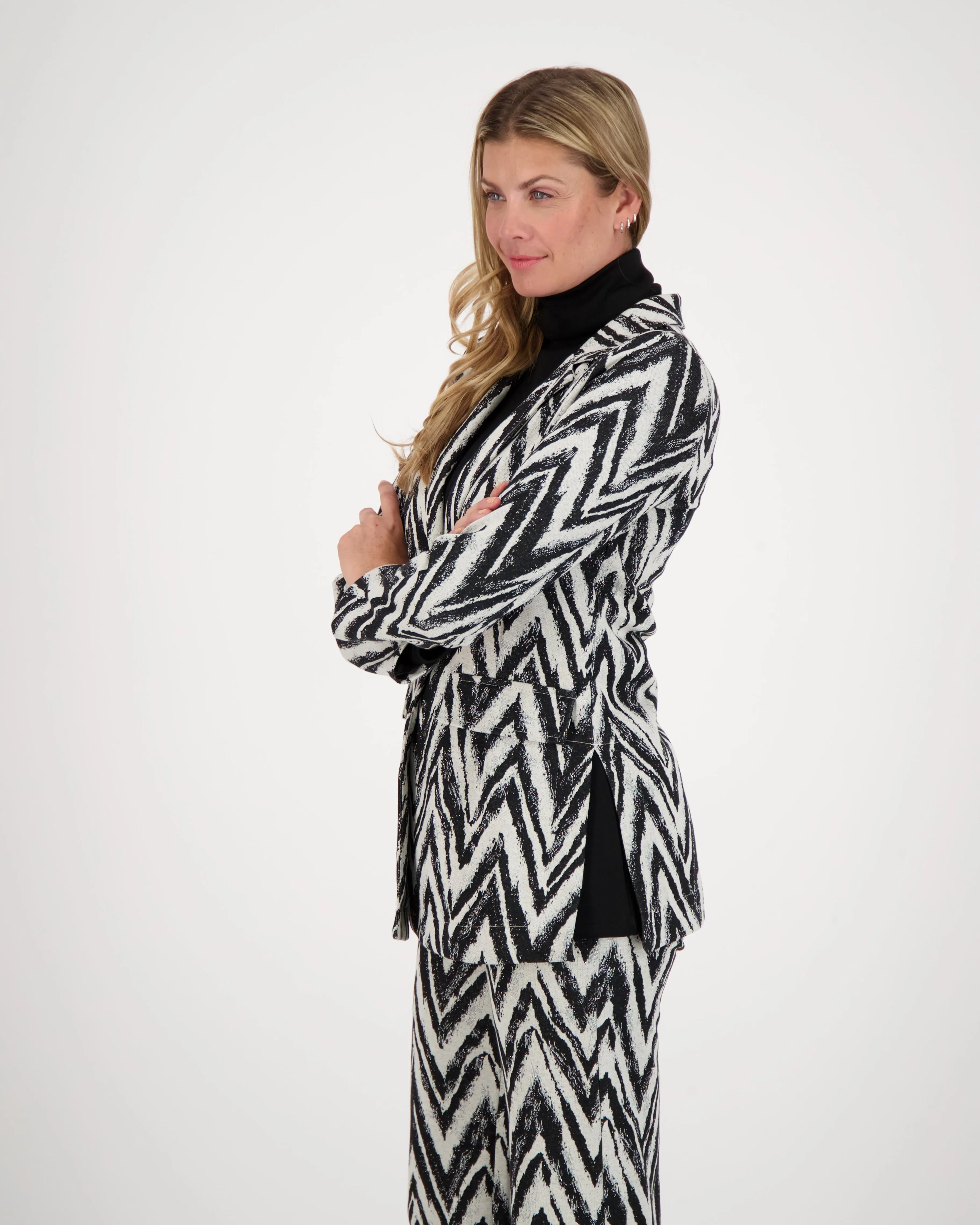 Chevron Tailored Blazer