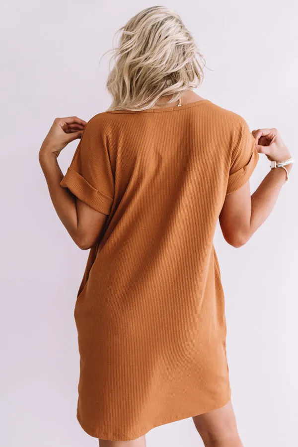 Chic Sway Shift Dress In Camel