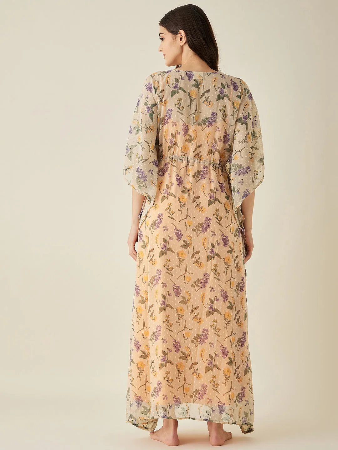 Chiffon Floral Maternity And Nursing Gown Set - The Kaftan Company