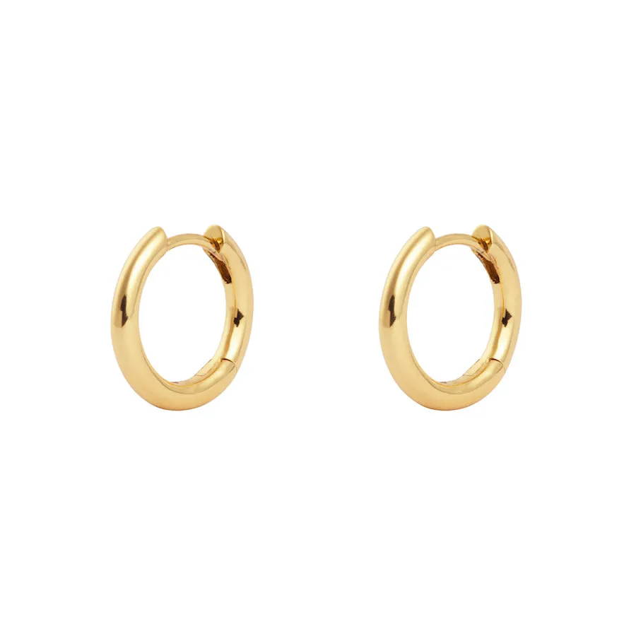 Classic Gold 10mm Huggie Earrings