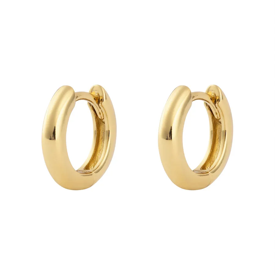 Classic Gold 7mm Baby Huggie Earrings