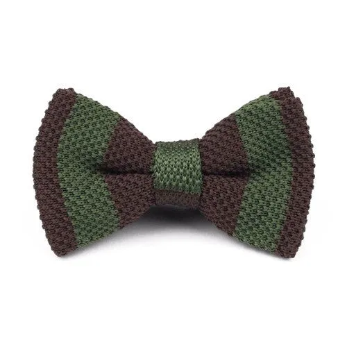 Classy Men Knitted Bow Tie Brown/Olive