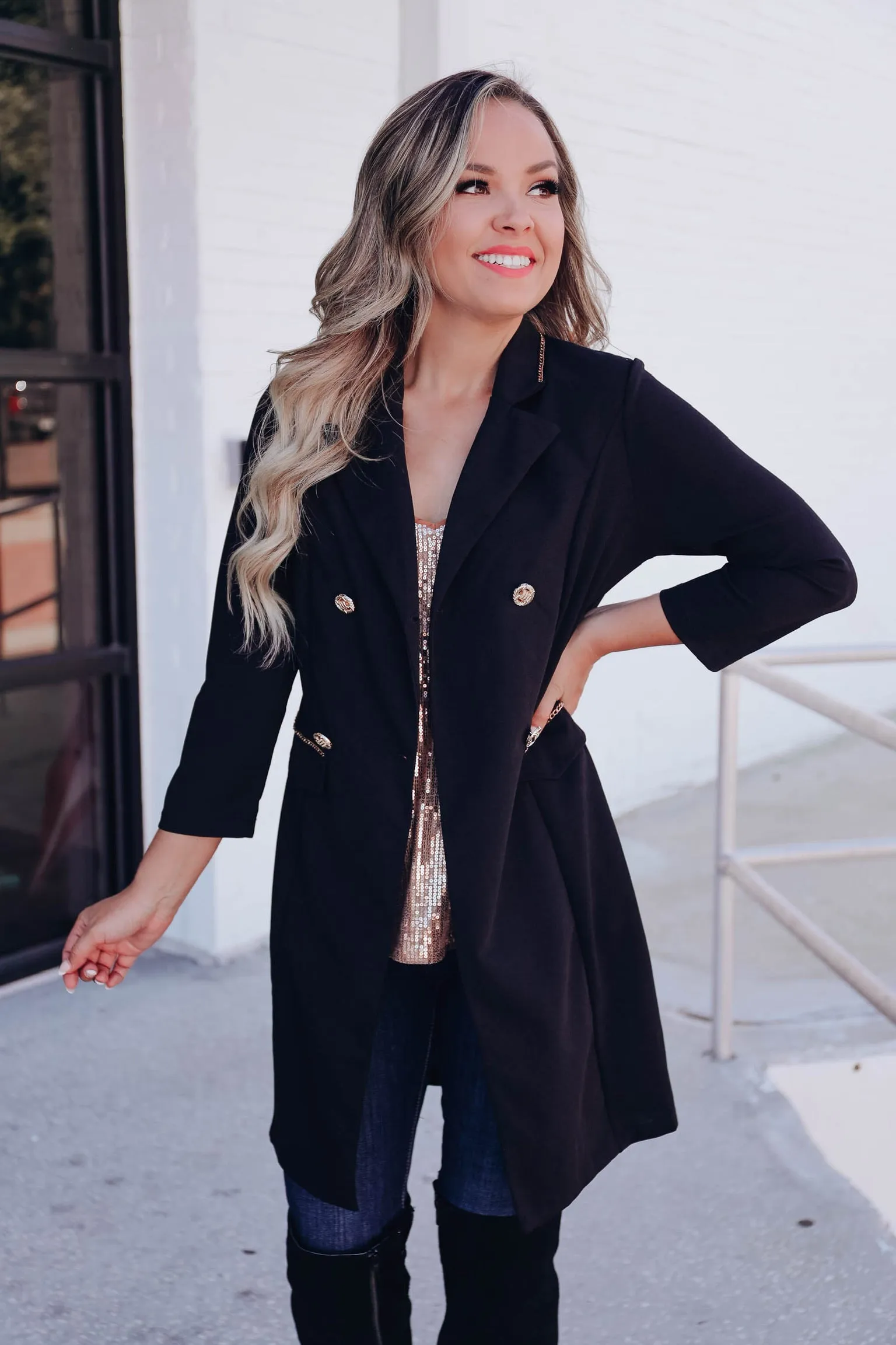 Clear Sophistication Blazer - Black