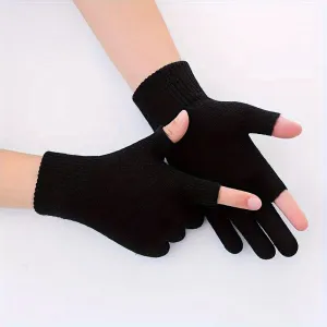 Color Block Striped Touchscreen Gloves Stylish  Coldproof Winter Accessory